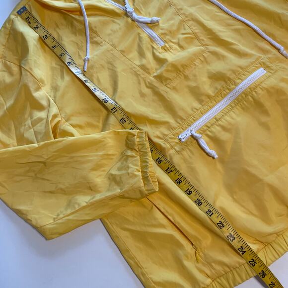T by Talbots 1/4 Zip Anorak Windbreaker Jacket Womens Large Yellow Hood Pullover - Picture 10 of 10